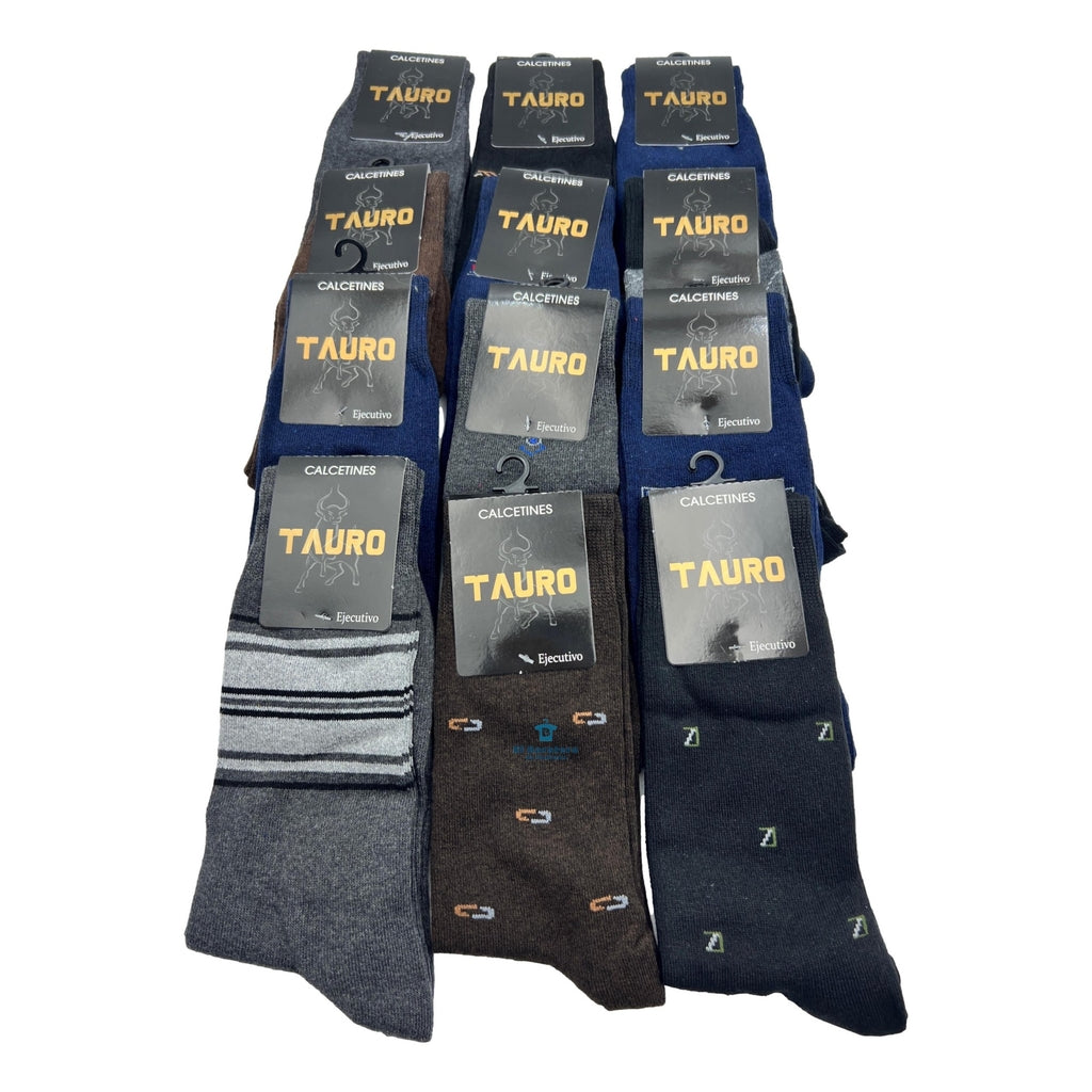 12 Pares Calcetín Caballero De Vestir Economico Tauro