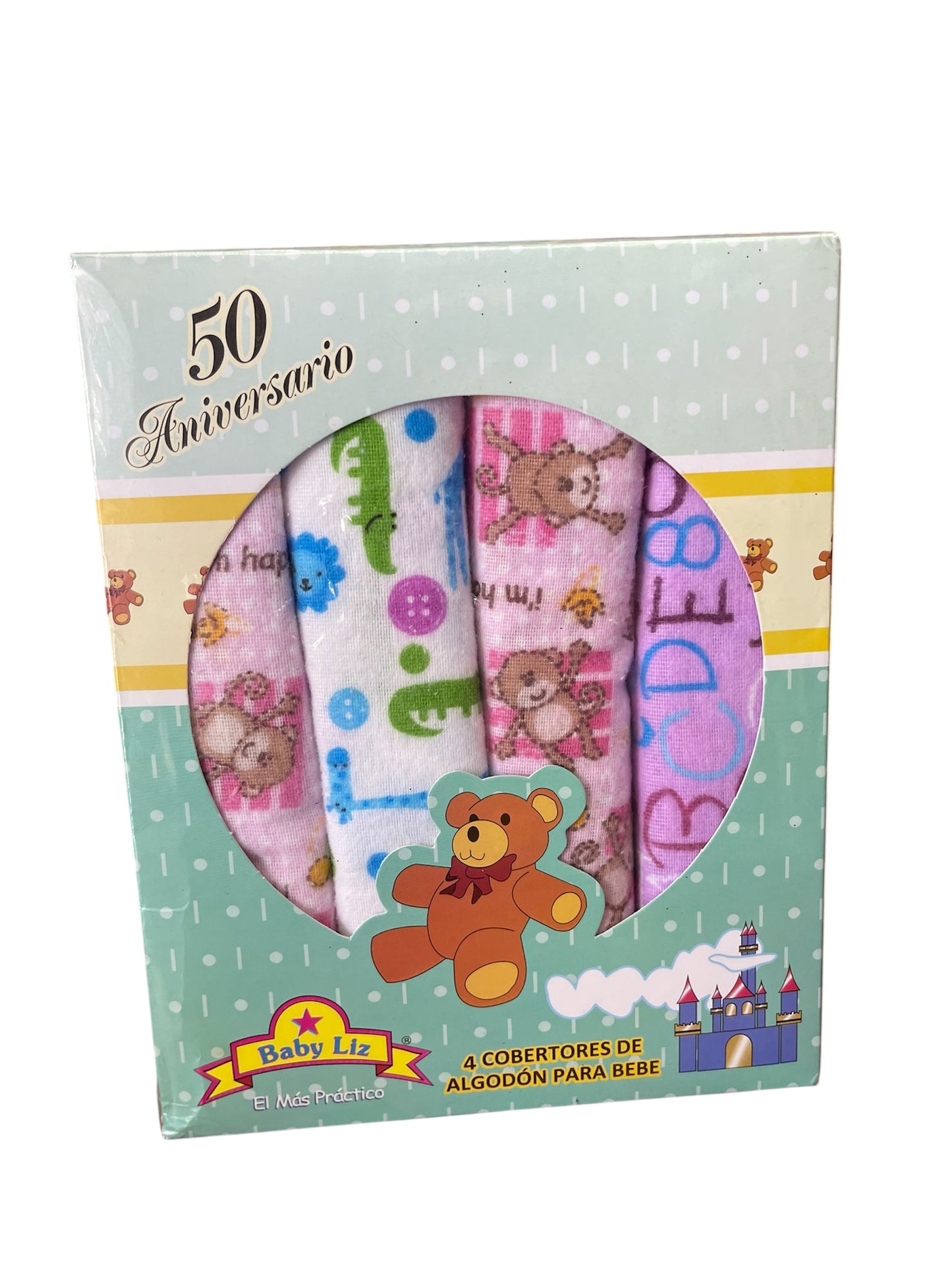 Paquete 4 Sabanas Para Bebe Recien Nacido 100% Algodón Liz