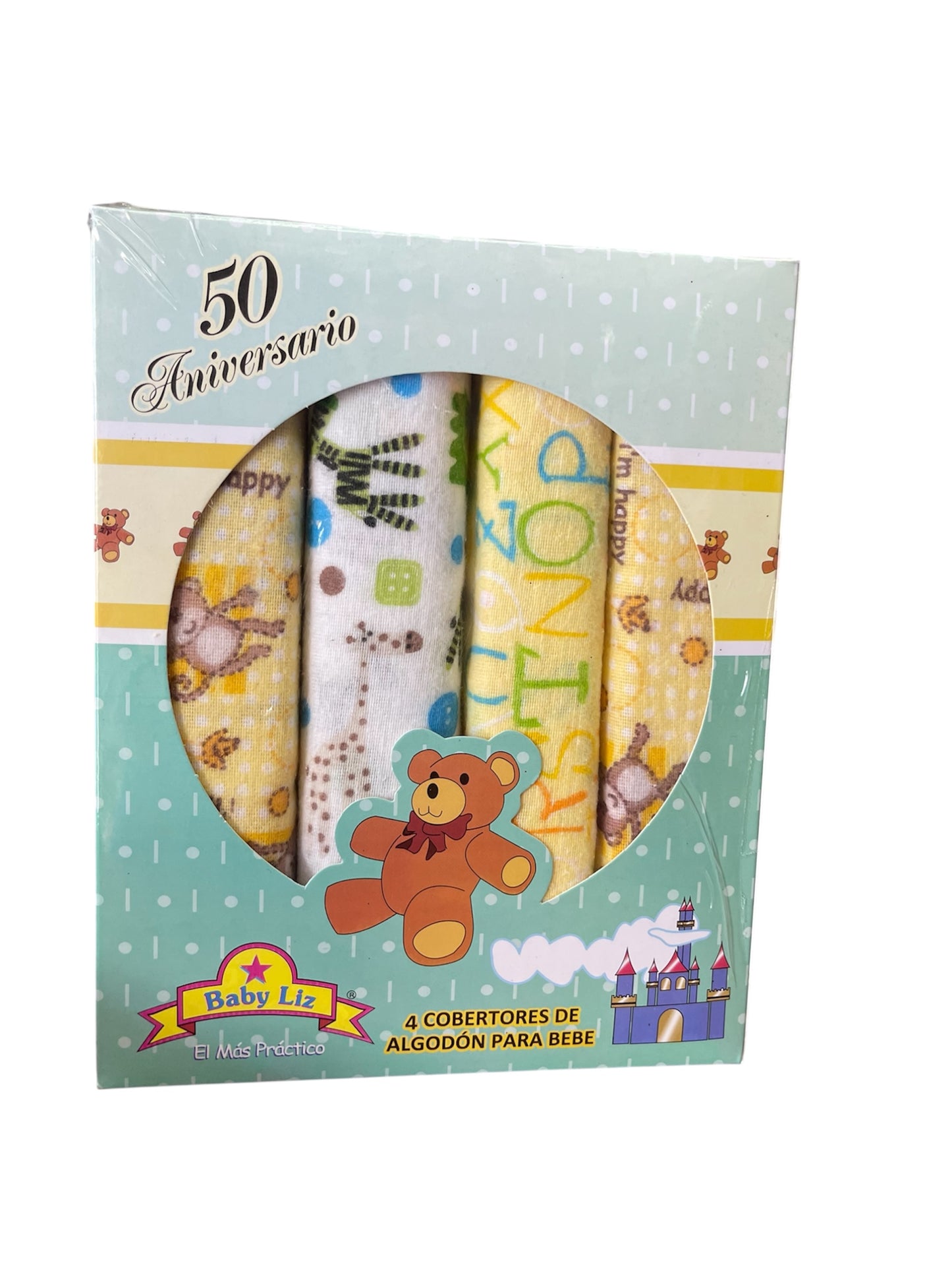 Paquete 4 Sabanas Para Bebe Recien Nacido 100% Algodón Liz