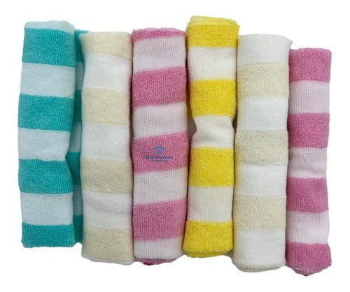 6 Pzs Toallas Faciales Bebe Algodon Economicas Chicolin