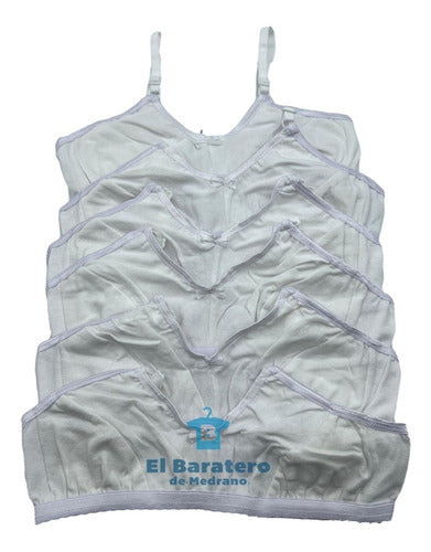 12 Pzs Corpiño Top Para Niñas De Algodón Carmen T/a Broche