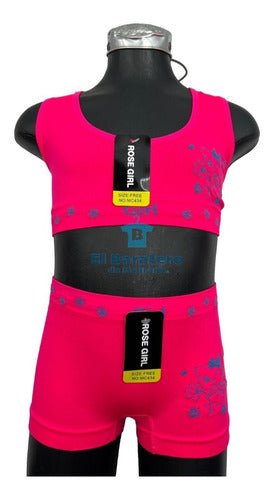 6 Coordinados De Niña Microfibra Top Y Boxer
