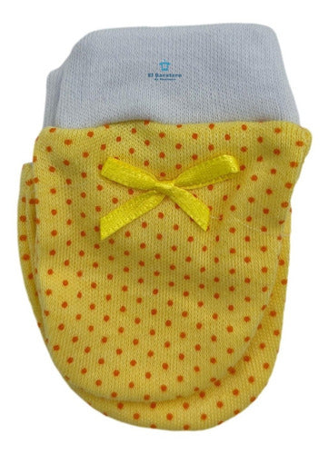 12 Pares Manoplas Guantes Bebe Niña Niño Moño Fino