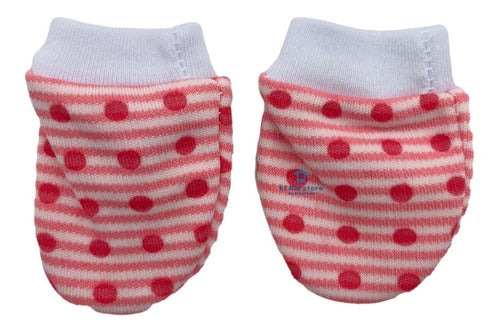 12 Pares Manoplas Guantes Bebe Mayoreo Niña Niño Moño