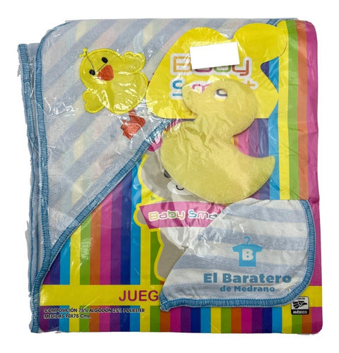 Toalla De Baño Salida Para Bebé Con Esponja Y Facial