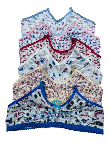 12 Pzs Corpiño Top Para Niñas De Algodón Carmen T/a Broche