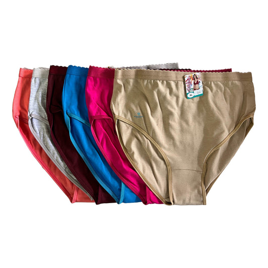 6 Piezas Pantaleta Bikini Algodón Dama Chavez 1028