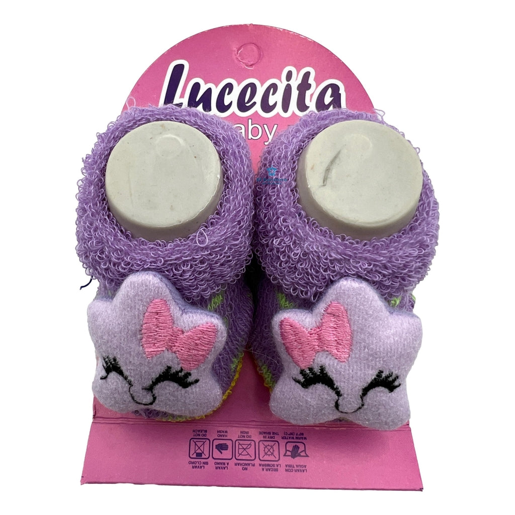 6 Pares Zapatitos Calcetín Bebe Niña Caritas Lucecita