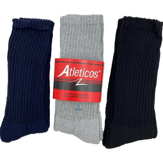 12 Pares Tin Largo 3/4 Algodón Calceta Paletón Atleticos