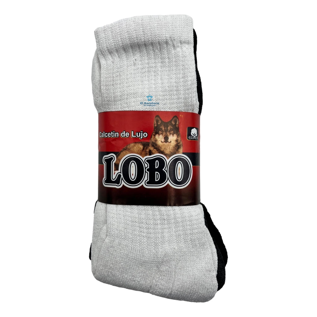 12 Pares Tin Largo 3/4 Economico ALG Calceta Paletón Lobo