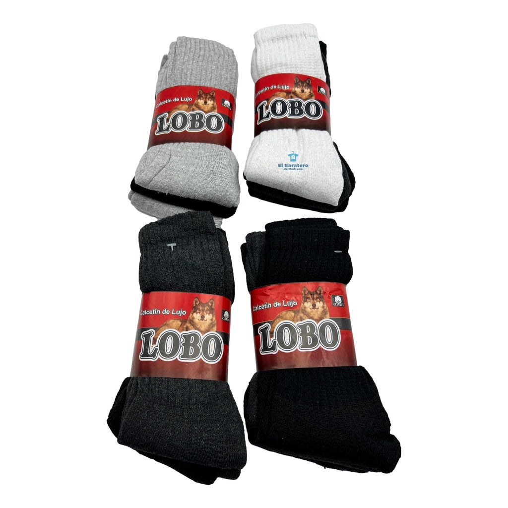 12 Pares Tin Largo 3/4 Economico ALG Calceta Paletón Lobo