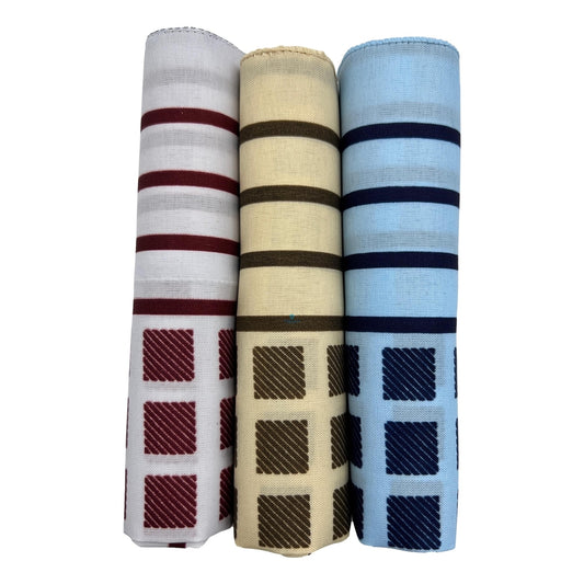 3 Pañuelos Algodón Elegantes Regalo Caballero Ocampo
