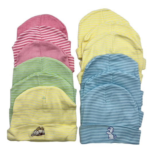 12 Pzs Gorro Bebe Recién Nacido Niña Niño Mayoreo Jaque