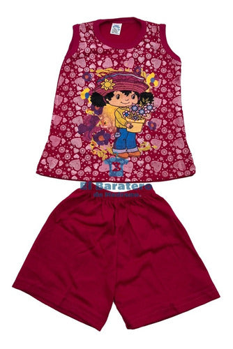 6 Conjuntos Playera Y Short Infantil Niñas Moda