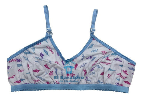12 Pzs Corpiño Top Para Niñas De Algodón Carmen T/a Broche