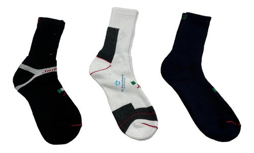 6 Pares Tin Largo 3/4 Algodón Fino Calceta Paletón Jomer