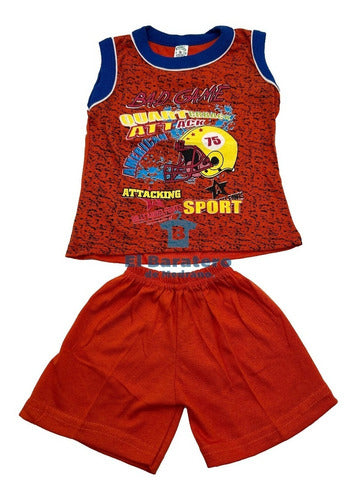 6 Conjuntos Playera Y Short Infantil Niños Moda