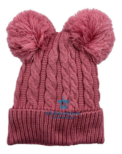 Gorro Tejido De Dama Borrega Por Dentro Doble Pompón
