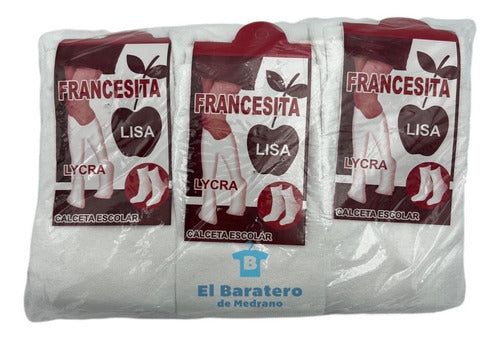 6 Pares Calceta Escolar Lisa Francesita