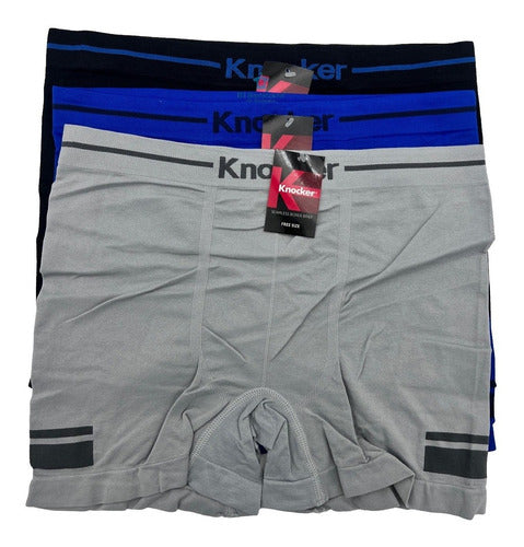 3 Piezas Boxer Knocker Microfbra Caballero Ms019m