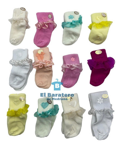 12 Pares Calcetas Olan Tobillera Para Niña