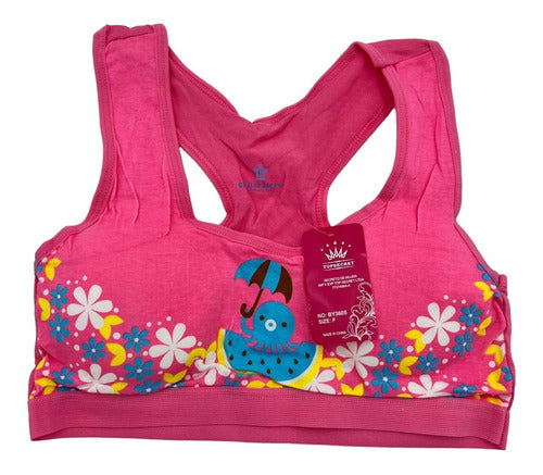 12 Pzs Corpiño Top Para Niñas De Algodón Mayoreo Pink