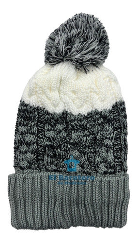 Gorro Tejido De Dama Borrega Por Dentro Invierno Pompón