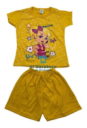 6 Conjuntos Playera Y Short Infantil Niñas Moda
