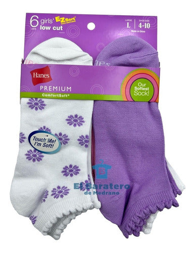 12 Pares De Tines Para Niña Cortos Extrasuaves Colores Hanes