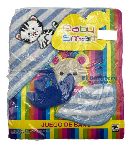 Toalla De Baño Salida Para Bebé Con Esponja Y Facial