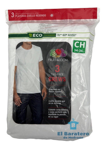 Fruit Of The Loom Playera Cuello Redondo Cab 3 Pack Mod 2727