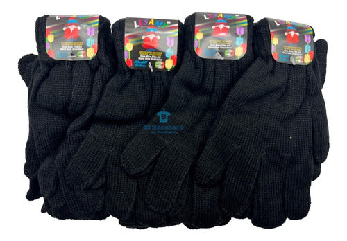 12 Pares Guantes Invierno Frío Navidad Acrilan Tejido Ana