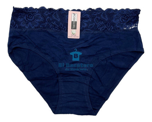 12 Pantaletas Bikini Algodón Dama Mayoreo Surtido Rose