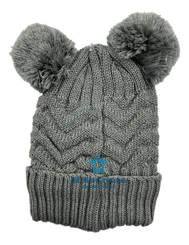 Gorro Tejido De Dama Borrega Por Dentro Doble Pompón