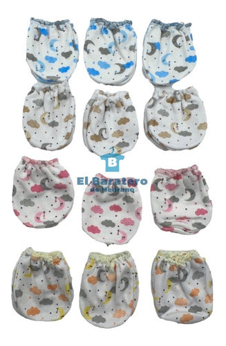 12 Pares Manoplas Guantes Bebe Dress