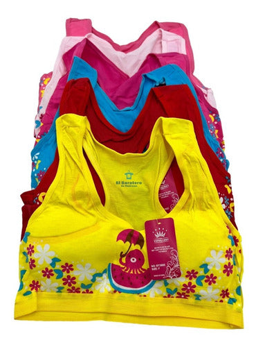 12 Pzs Corpiño Top Para Niñas De Algodón Mayoreo Pink