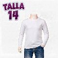 Playera Manga Larga Ha Algodon Inter Economico Blanca Niño Mod 14